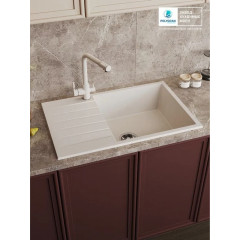 Кухонная мойка Polygran Deka 780 (белый хлопок)