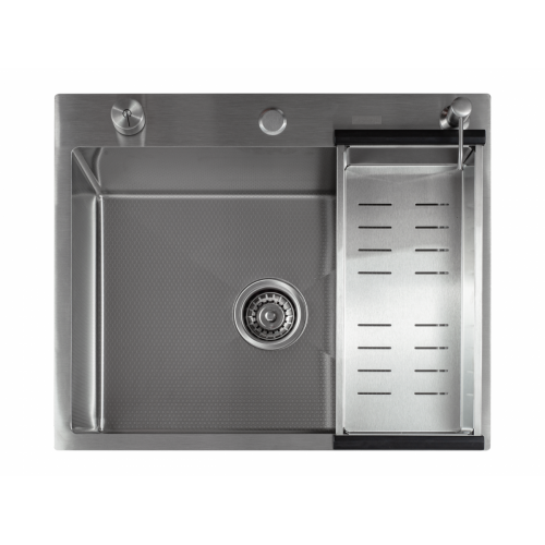 Кухонная мойка FUTUR FK 5550 Eco Embossing Pop-up Standart (Satin)