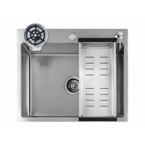 Кухонная мойка FUTUR FK 5050 Eco Embossing Pop-up Rinzer plus (Satin)