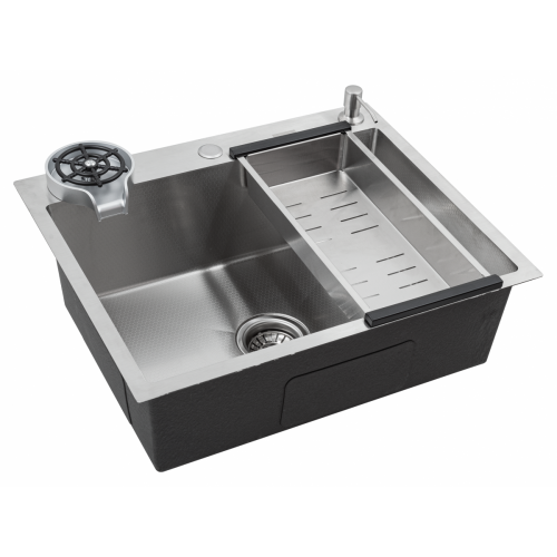 Кухонная мойка FUTUR FK 5550 Eco Embossing Pop-up Rinzer plus (Satin)