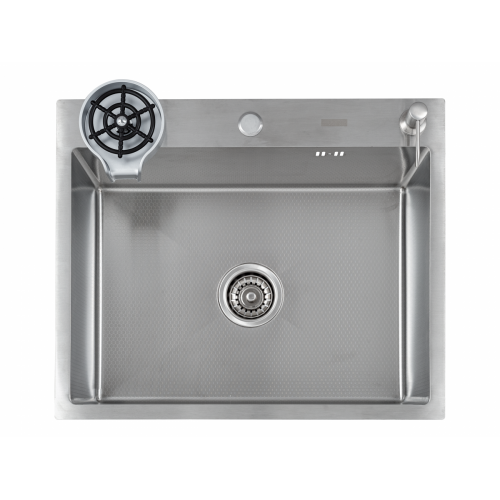 Кухонная мойка FUTUR FK 6050 Eco Embossing Pop-up Rinzer plus (Satin)