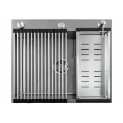 Кухонная мойка FUTUR FK 5550 Eco Embossing Pop-up Roll plus (Satin)