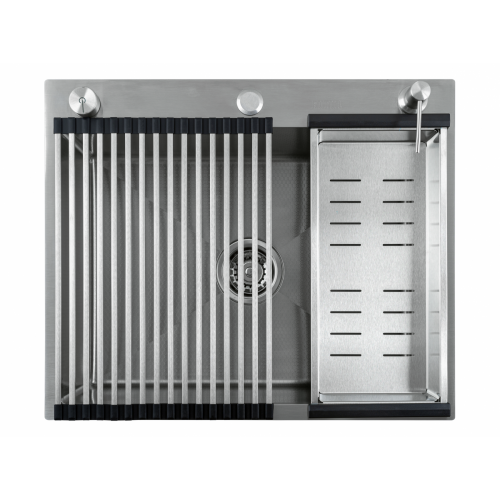 Кухонная мойка FUTUR FK 5550 Eco Embossing Pop-up Roll plus (Satin)