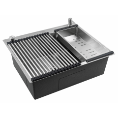 Кухонная мойка FUTUR FK 5550 Eco Embossing Pop-up Roll plus (Satin)