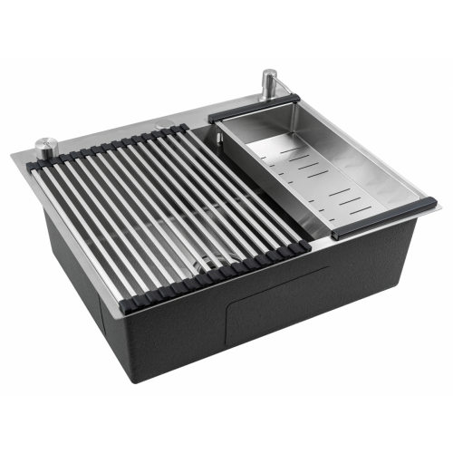 Кухонная мойка FUTUR FK 5550 Eco Embossing Pop-up Roll plus (Satin)