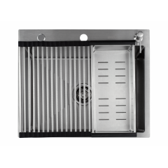 Кухонная мойка FUTUR FK 6050 Eco Embossing Pop-up Roll plus (Satin)