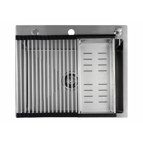 Кухонная мойка FUTUR FK 6050 Eco Embossing Pop-up Roll plus (Satin)