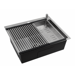 Кухонная мойка FUTUR FK 6050 Eco Embossing Pop-up Roll plus (Satin)