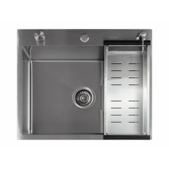 Кухонная мойка FUTUR FK 5050 Eco Embossing Pop-up Board plus (Satin)