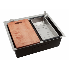 Кухонная мойка FUTUR FK 5050 Eco Embossing Pop-up Board plus (Satin)