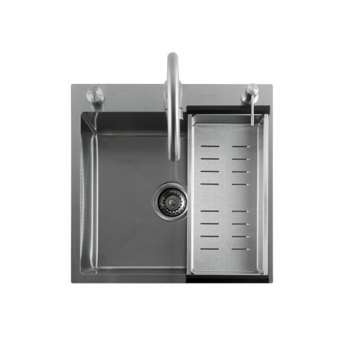 Кухонная мойка FUTUR FK 5050 Eco Embossing Pop-up Mixer plus (Satin)