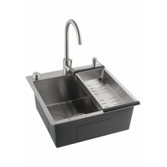 Кухонная мойка FUTUR FK 5050 Eco Embossing Pop-up Mixer plus (Satin)