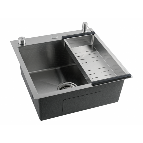 Кухонная мойка FUTUR FK 5050 Eco Embossing Pop-up Mixer plus (Satin)