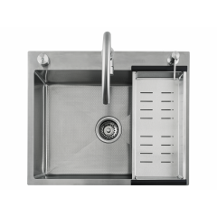 Кухонная мойка FUTUR FK 6050 Eco Embossing Pop-up Mixer plus (Satin)