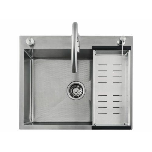 Кухонная мойка FUTUR FK 6050 Eco Embossing Pop-up Mixer plus (Satin)