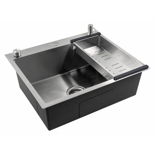 Кухонная мойка FUTUR FK 6050 Eco Embossing Pop-up Mixer plus (Satin)