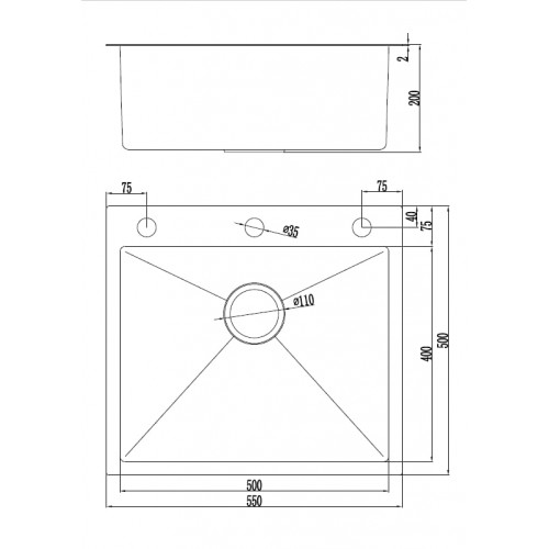 Кухонная мойка FUTUR FK 5550 Eco Embossing Pop-up Mixer plus R86.41.05 (Satin)