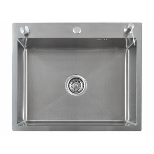 Кухонная мойка FUTUR FK 5550 Eco Embossing Pop-up Mixer plus R86.41.05 (Satin)