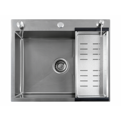 Кухонная мойка FUTUR FK 5550 Eco Embossing Pop-up Mixer plus R86.41.05 (Satin)