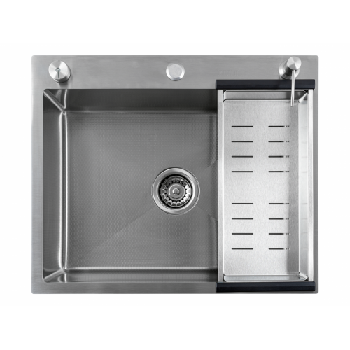 Кухонная мойка FUTUR FK 5550 Eco Embossing Pop-up Mixer plus R86.41.05 (Satin)