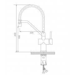Кухонная мойка FUTUR FK 5550 Eco Embossing Pop-up Mixer plus R86.41.05 (Satin)