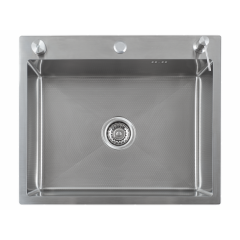 Кухонная мойка FUTUR FK 6050 Eco Embossing Pop-up Mixer plus R86.41.05 (Satin)