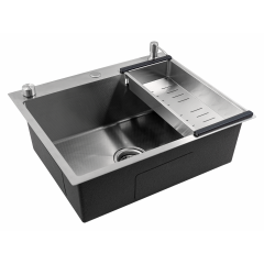 Кухонная мойка FUTUR FK 6050 Eco Embossing Pop-up Mixer plus R86.41.05 (Satin)