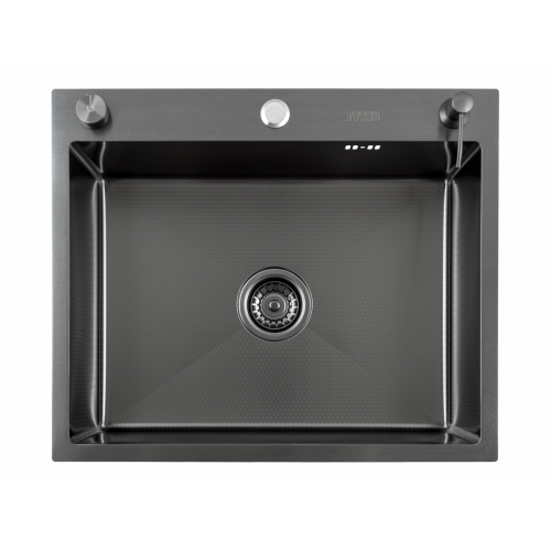 Кухонная мойка FUTUR FK 5050 Eco Embossing Pop-up Standart (Black Nano)