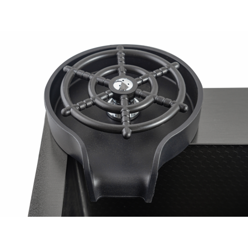 Кухонная мойка FUTUR FK 5050 Eco Embossing Pop-up Rinzer plus (Black Nano)