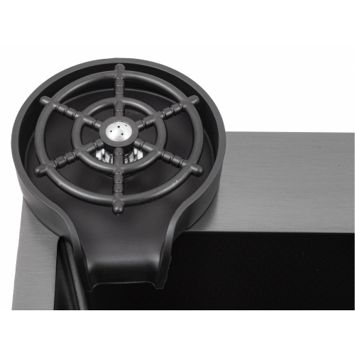 Кухонная мойка FUTUR FK 5550 Eco Embossing Pop-up Rinzer plus (Black Nano)