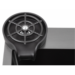 Кухонная мойка FUTUR FK 6050 Eco Embossing Pop-up Rinzer plus (Black Nano)