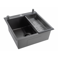 Кухонная мойка FUTUR FK 5050 Eco Embossing Pop-up Roll plus (Black Nano)