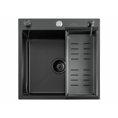 Кухонная мойка FUTUR FK 5050 Eco Embossing Pop-up Roll plus (Black Nano)