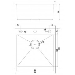 Кухонная мойка FUTUR FK 5050 Eco Embossing Pop-up Board plus (Black Nano)