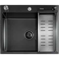 Кухонная мойка FUTUR FK 5050 Eco Embossing Pop-up Mixer plus (Black Nano)