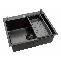 Кухонная мойка FUTUR FK 5050 Eco Embossing Pop-up Mixer plus (Black Nano)