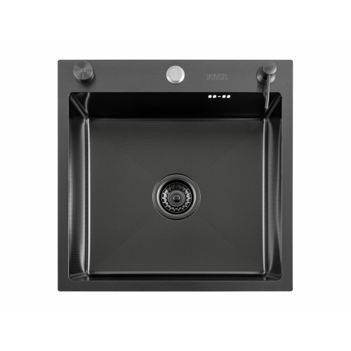 Кухонная мойка FUTUR FK 5050 Eco Embossing Pop-up (Black Nano) Mixer plus RAGLO R86.41.09