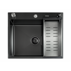 Кухонная мойка FUTUR FK 5050 Eco Embossing Pop-up (Black Nano) Mixer plus RAGLO R86.41.09