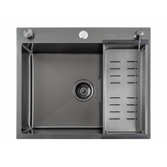 Кухонная мойка FUTUR FK 5550 Eco Embossing Pop-up (Black Nano) Mixer plus RAGLO R86.41.09