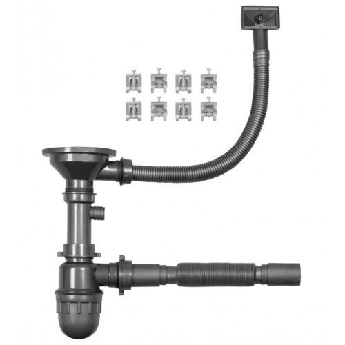 Кухонная мойка ARFEKA ECO AR 45x45 N+CL AR+DS AR (Black Decor, с дозатором и коландером)