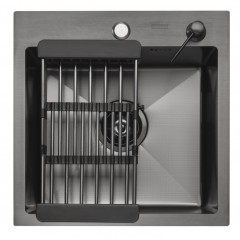 Кухонная мойка ARFEKA ECO AR 45х45 N+CL AR+DS AR (Black Decor Millet)