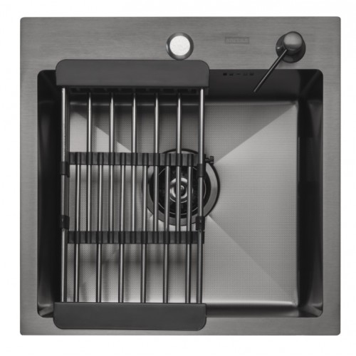 Кухонная мойка ARFEKA ECO AR 45х45 N+CL AR+DS AR (Black Decor Millet)