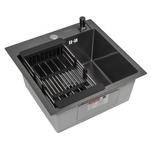 Кухонная мойка ARFEKA ECO AR 45х45 N+CL AR+DS AR (Black Decor Millet)