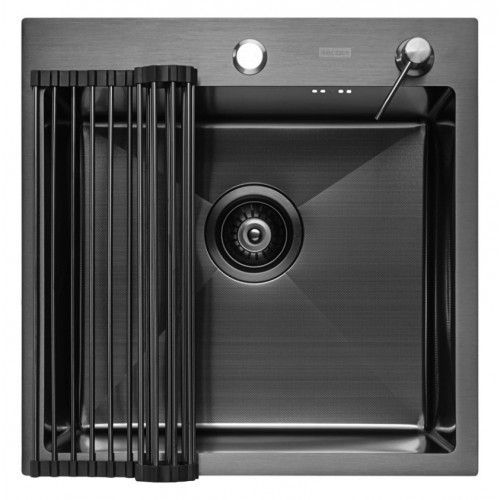 Кухонная мойка ARFEKA ECO AR 50х50+RM AR+DS AR (Black Decor Millet Grains)