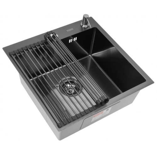 Кухонная мойка ARFEKA ECO AR 50х50+RM AR+DS AR (Black Decor Millet Grains)