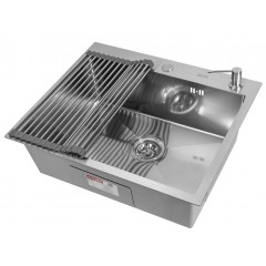 Кухонная мойка ARFEKA ECO AR 60х50+RM AR+DS AR (Satin Decor Millet Grains)