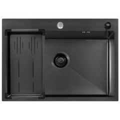 Кухонная мойка ARFEKA ECO AR 70х50+CL AR G+DS AR (Black)