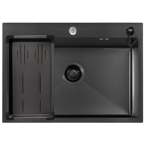 Кухонная мойка ARFEKA ECO AR 70х50+CL AR G+DS AR (Black)