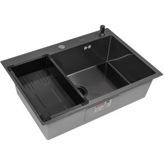 Кухонная мойка ARFEKA ECO AR 70х50+CL AR G+DS AR (Black)