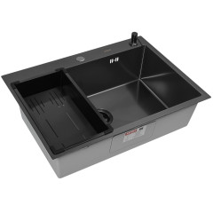 Кухонная мойка ARFEKA ECO AR 70х50+CL AR G+DS AR (Black Decor Millet)